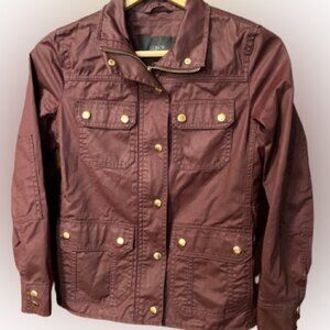 J. Crew Downtown Field Wine Jacket with Gold Buttons Size PXS